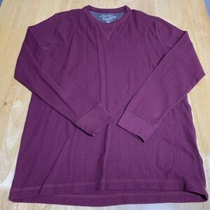 Men's Cactus Authentic Quality Size L Burgudy Long Sleeve‎ Henley Thermal Shirt